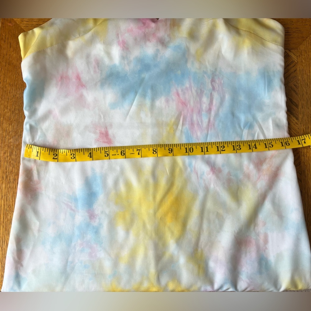 On Twelfth Pastel Tie-Dye Satin Midi Slip Dress - Picture 8 of 9